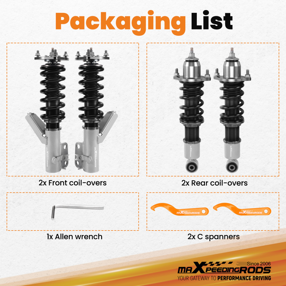 Compatible for Honda Civic Si EM2 RSX DC5 24 Ways Adj. Damper Coilovers Coilover Struts kit 
