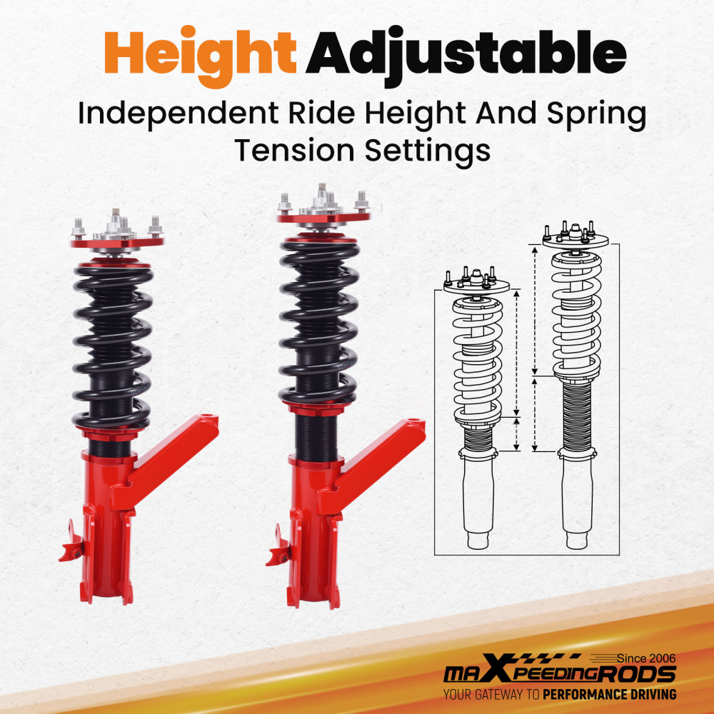 24 Way Damper Coilovers Lowering KitControl Arms compatible for Honda Civic 2001-2005