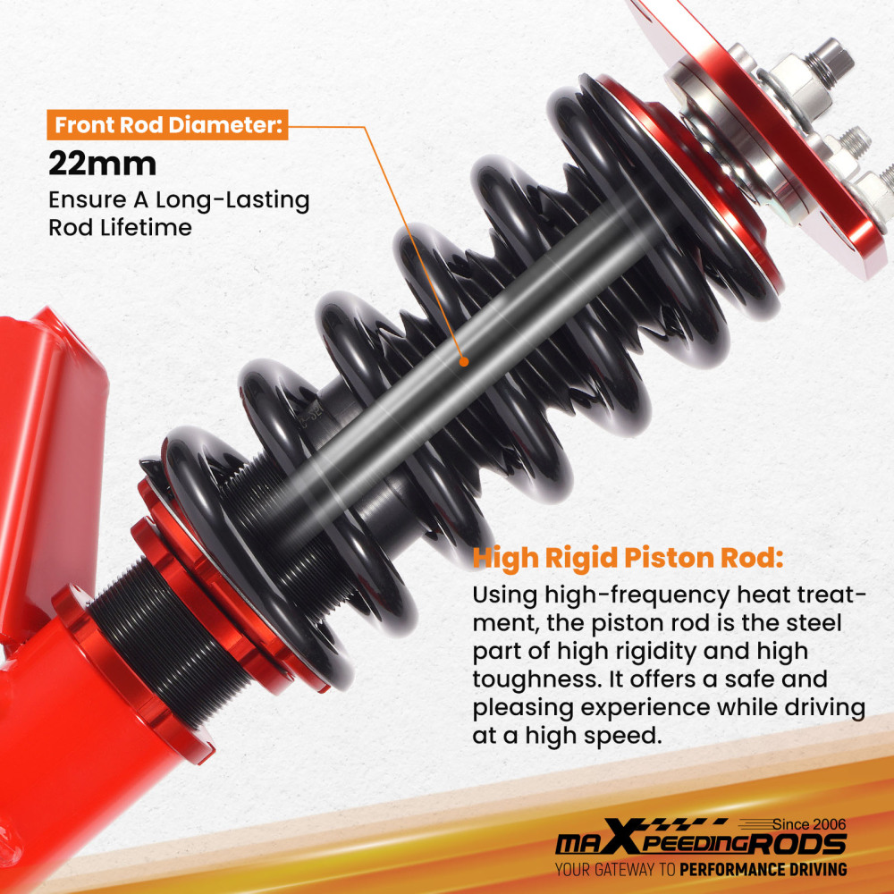 2002 compatible for Honda Civic 2001 2003 2004 2005 Adjustbale Height Shock Strut Red Coilovers