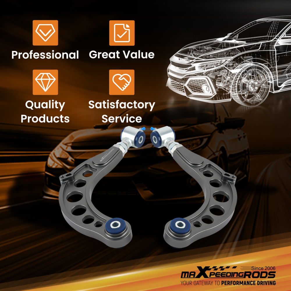 MaXpeedingrods Adjustable CoiloverCamber Arms compatible for Honda Civic Hatchback 16-21