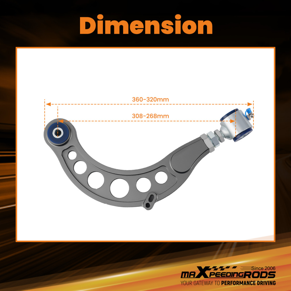 MaXpeedingrods Adjustable CoiloverCamber Arms compatible for Honda Civic Hatchback 16-21