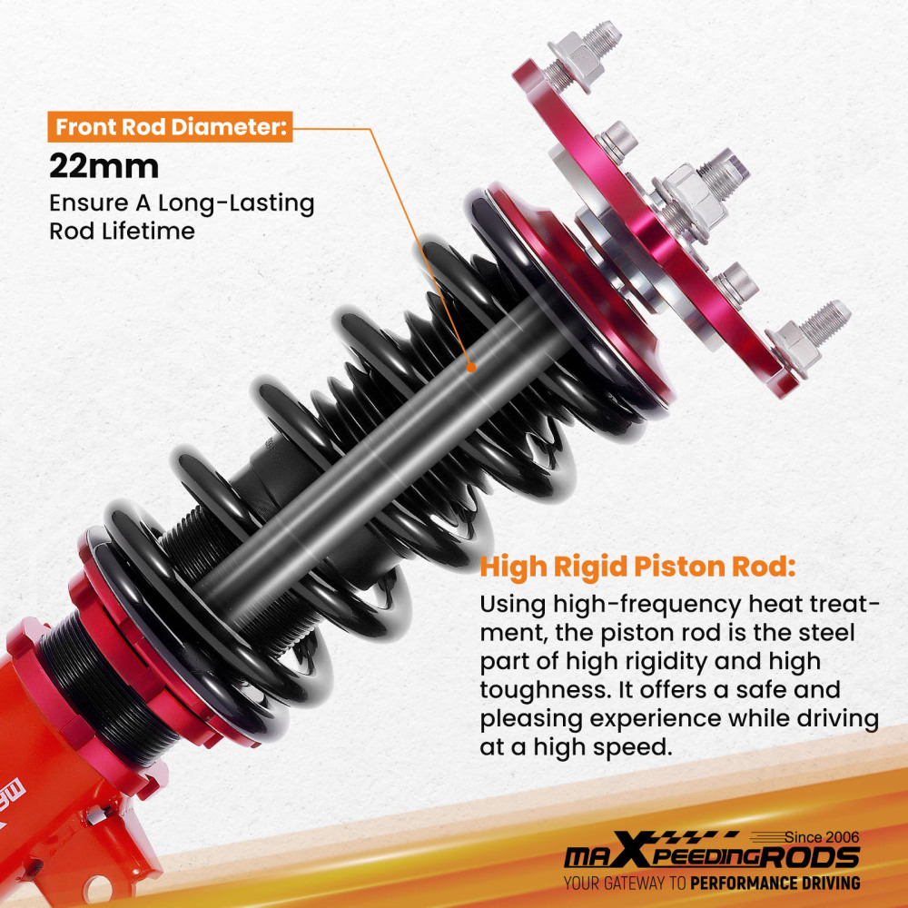 MaXpeedingrods Coilover Lowering Kit compatible for Honda Civic Hatchback 4-Door 2016-2021