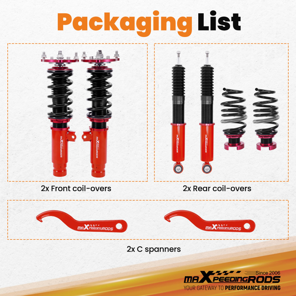 MaXpeedingrods Coilovers Suspension Lowering Kit compatible for Honda Civic 16-21 FK (52mm)