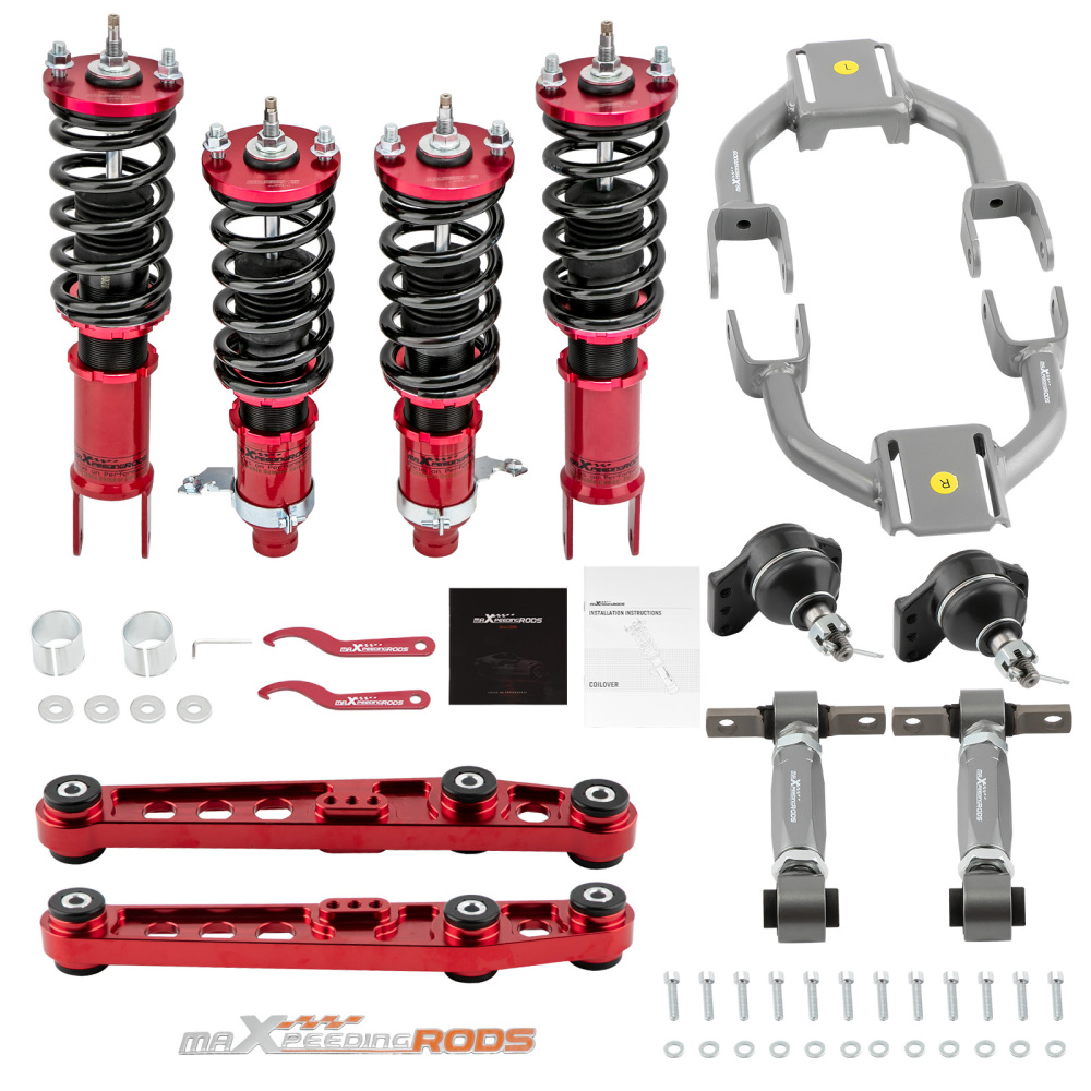 Coilovers + Lower Control Arm Front Upper Rear Camber Kit compatible for Honda Civic 92-95