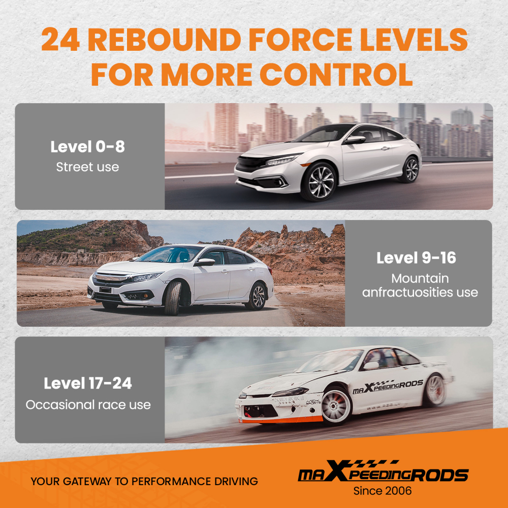 Coilovers + Lower Control Arm Front Upper Rear Camber Kit compatible for Honda Civic 92-95