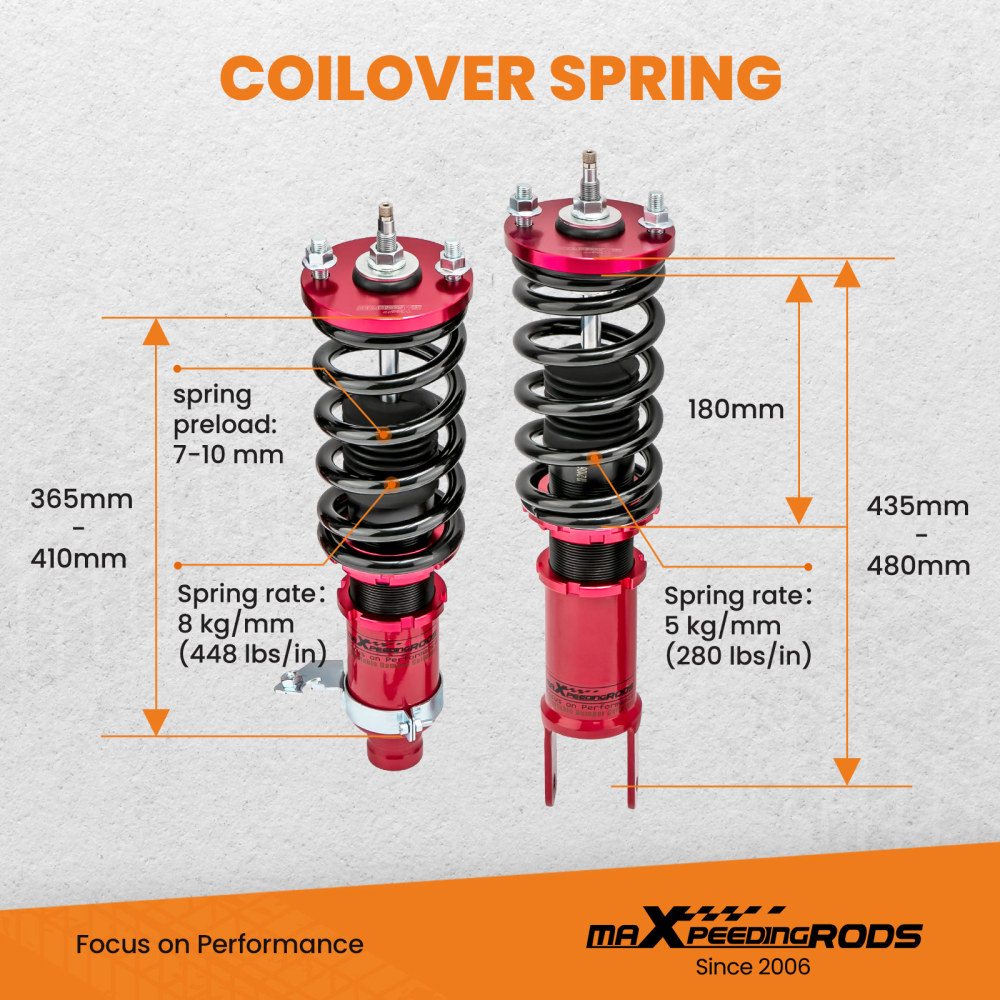 Coilovers + Lower Control Arm Front Upper Rear Camber Kit compatible for Honda Civic 92-95