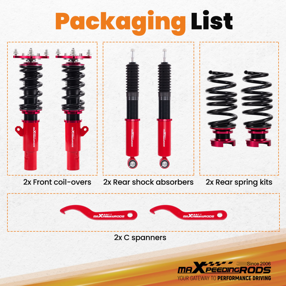 Coilovers Lowering Kit compatible for Honda Civic Coupe/ Sedan 16-21 FC (50mm)