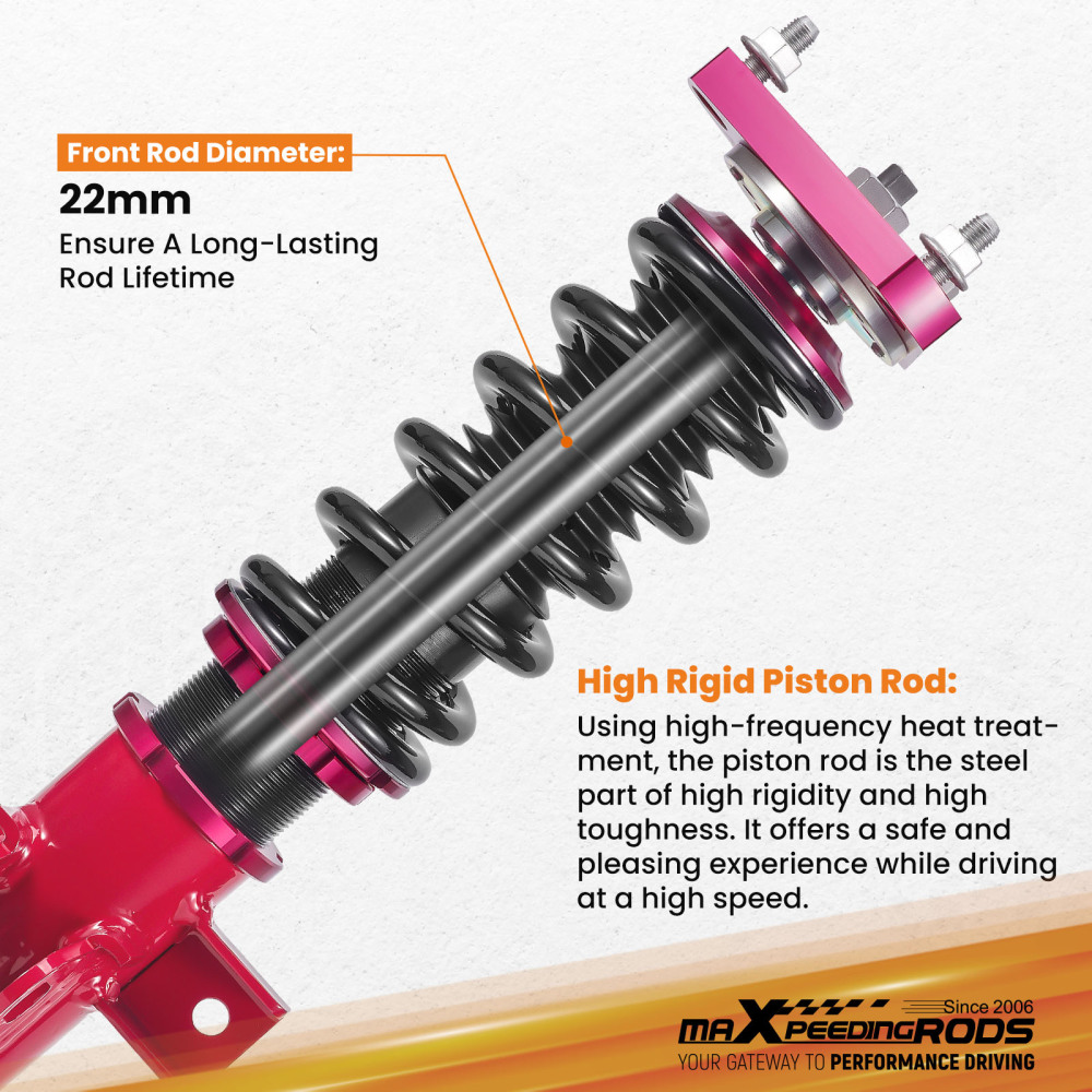 MaXpeedingrods Street Coilovers compatible for Honda Civic Si 2014-15 Fully Adjustable