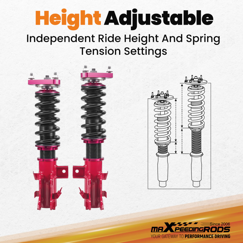MaXpeedingrods Street Coilovers compatible for Honda Civic Si 2014-15 Fully Adjustable