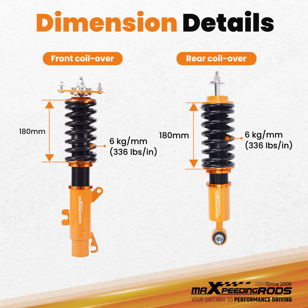 Racing Coilover compatible for Mini Cooper 02-2006 Adjustable Damper Shock Absorbers Struts Lowering Kit
