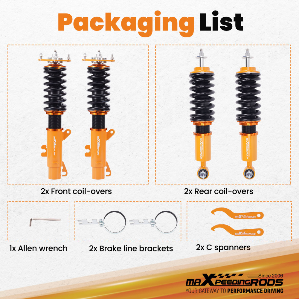 Racing Coilover compatible for Mini Cooper 02-2006 Adjustable Damper Shock Absorbers Struts Lowering Kit