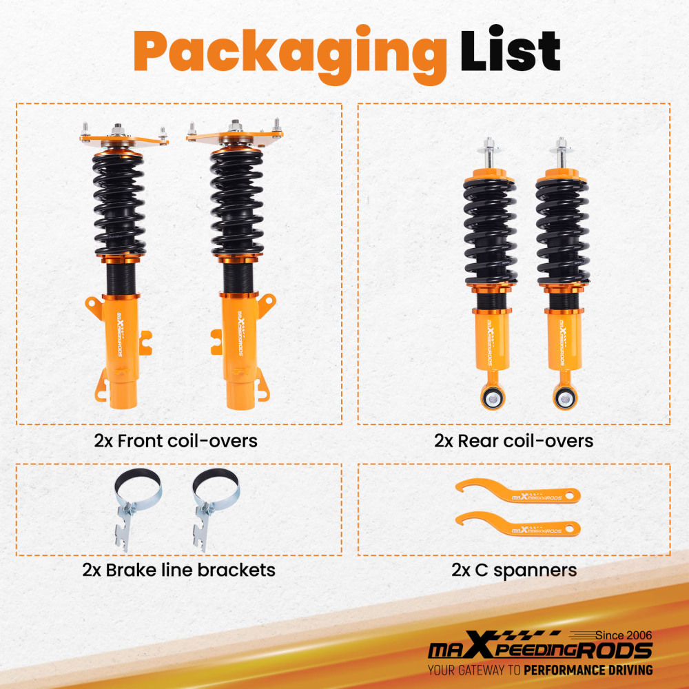 Suspension Coilover Shock+Spring compatible for Mini Cooper R52 Convertible 04-07 R50 02-06