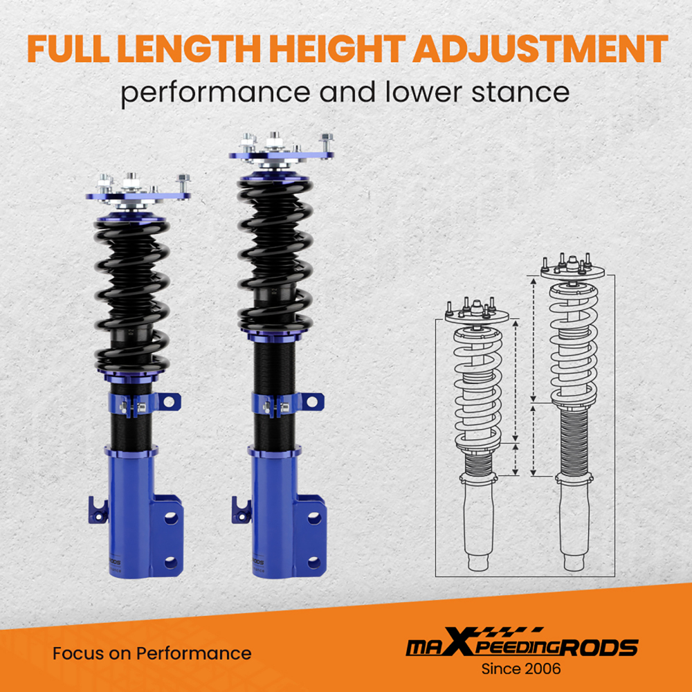 Coilover filettato Ammortizzatore compatibile per Toyota Corolla MK9 E12 E13 2003-2008