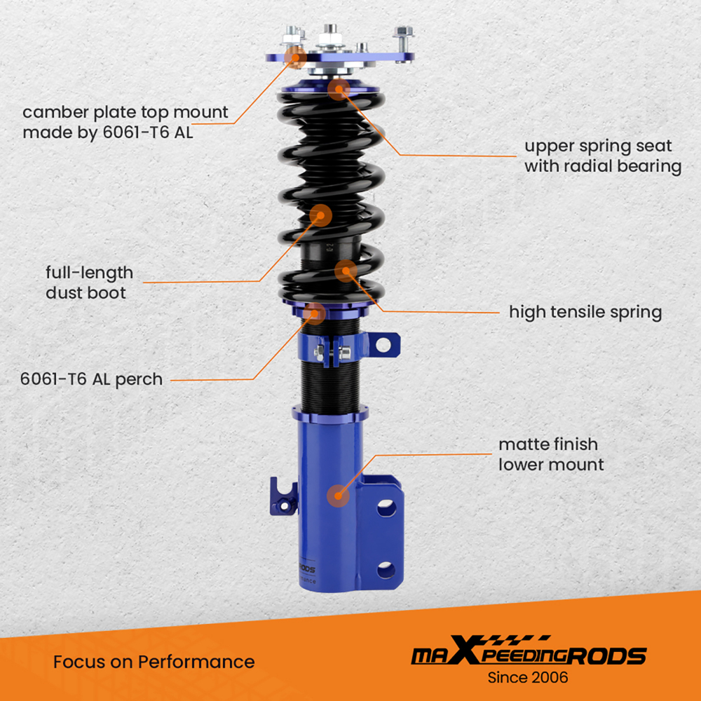 Coilover Suspension Kit compatible for Toyota Corolla E12 Coilovers 2001-2007