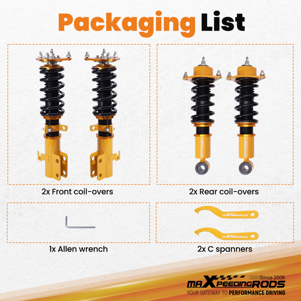 Coilovers compatible for Toyota Corolla 03-2008 Matrix Coil Spring Shock Struts Adj. Damper Lowering Kit