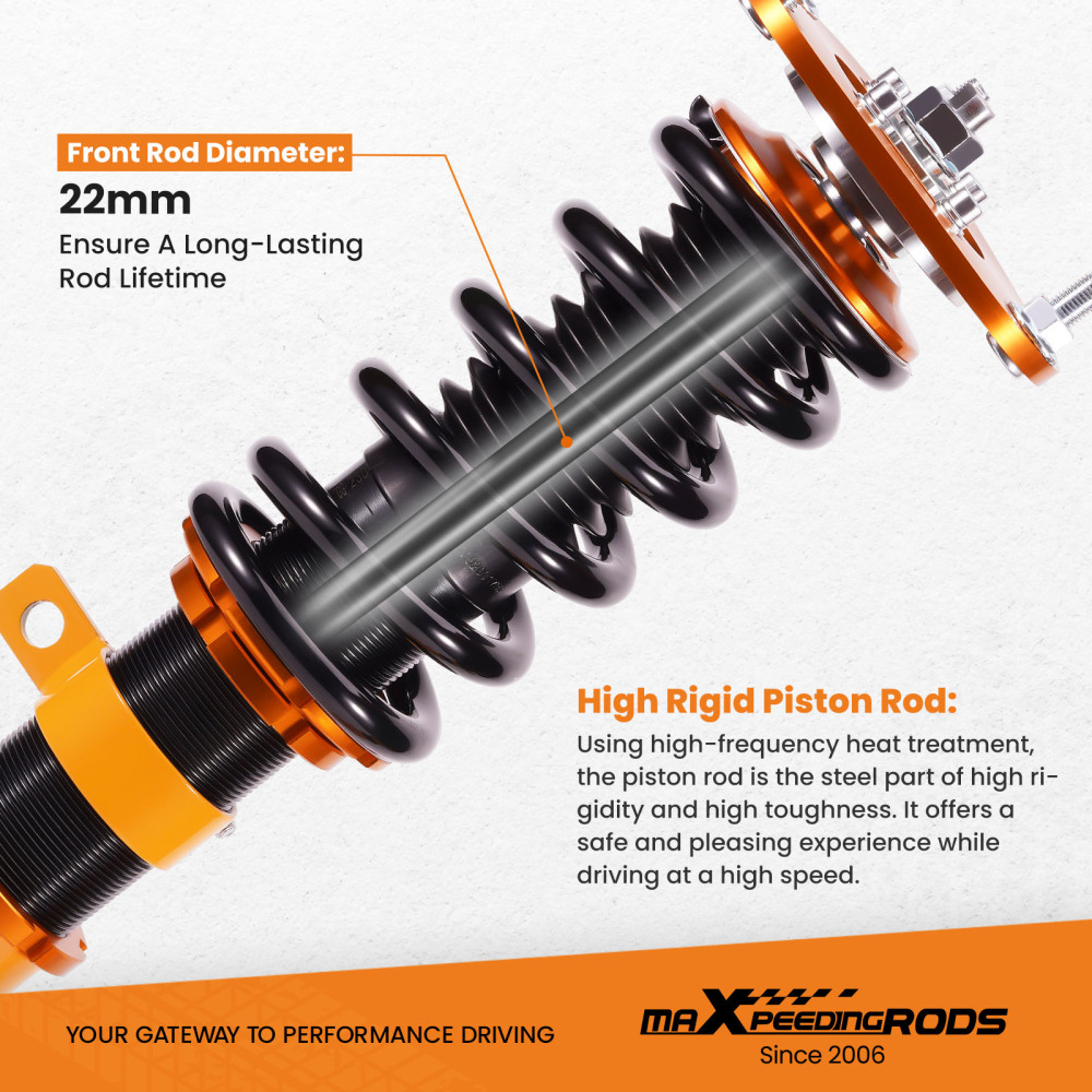 Compatible for Toyota Corolla Matrix 2003 - 2008 Coil Over Shock Front and Rear Spring Coilovers Lowering Kit
