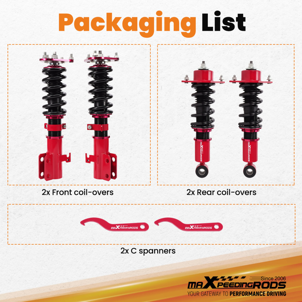 MaXpeedingrods Coilovers Shocks Suspension Kit compatible for Toyota Corolla 2003-2008