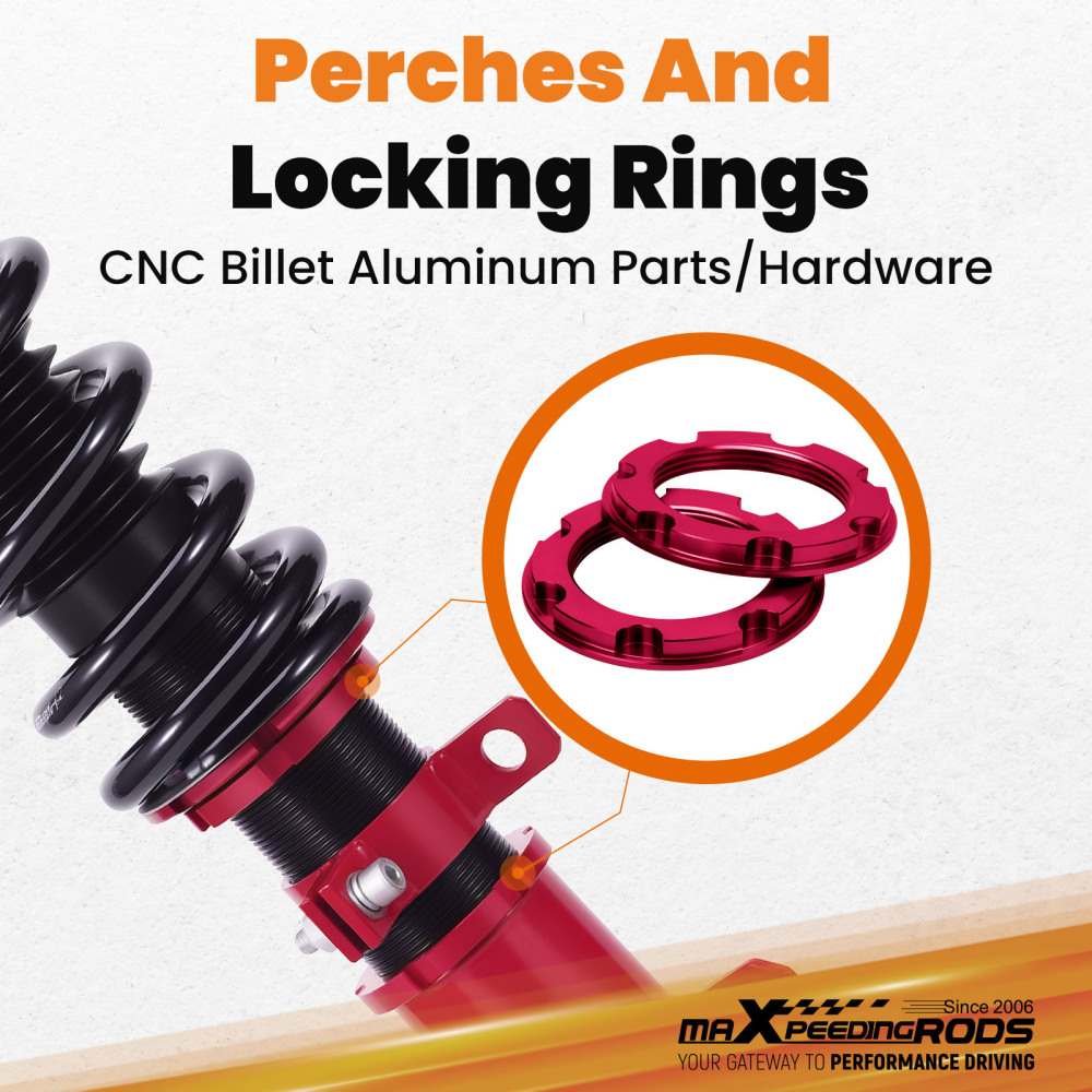 2x Front Coilover 24 Way Damper Adjustable Suspension compatible for Toyota Corolla 2009-17