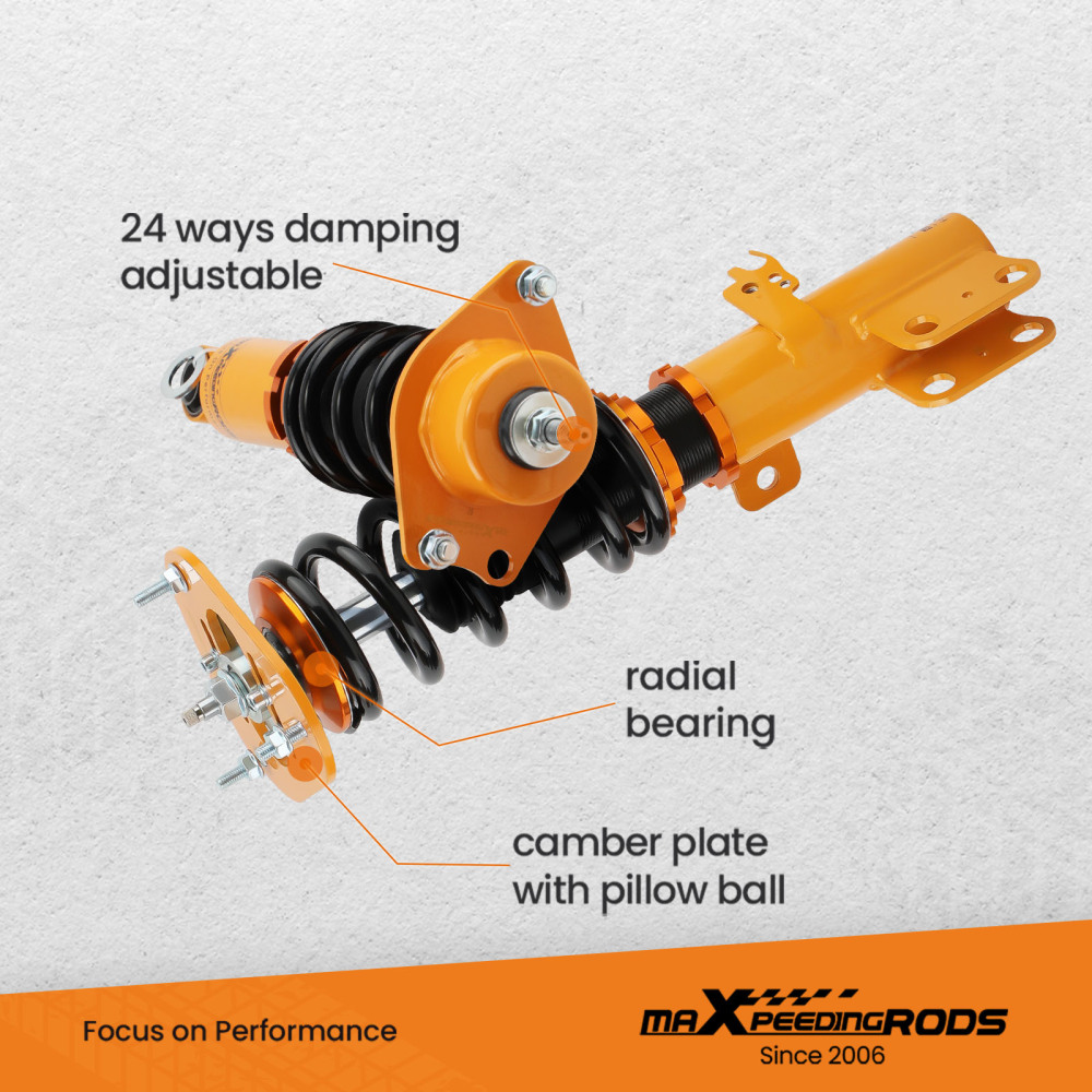 Compatible for Toyota Corolla Base Sedan 09-17 Adj Damper 24-Steps Coilovers Suspension Kit lowering kit