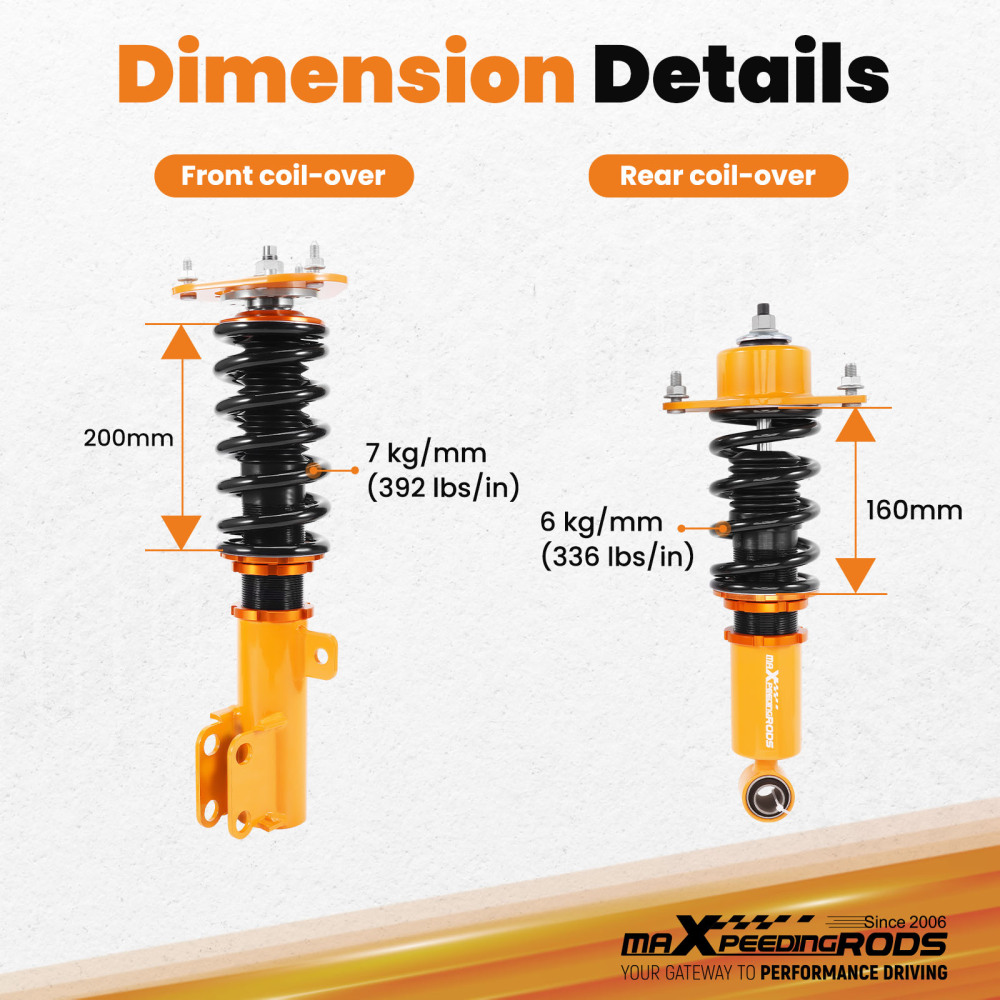 Racing Coilovers Kits compatible for Toyota Corolla 09-17 E140 Adj Height Suspension Shocks Lowering Kit