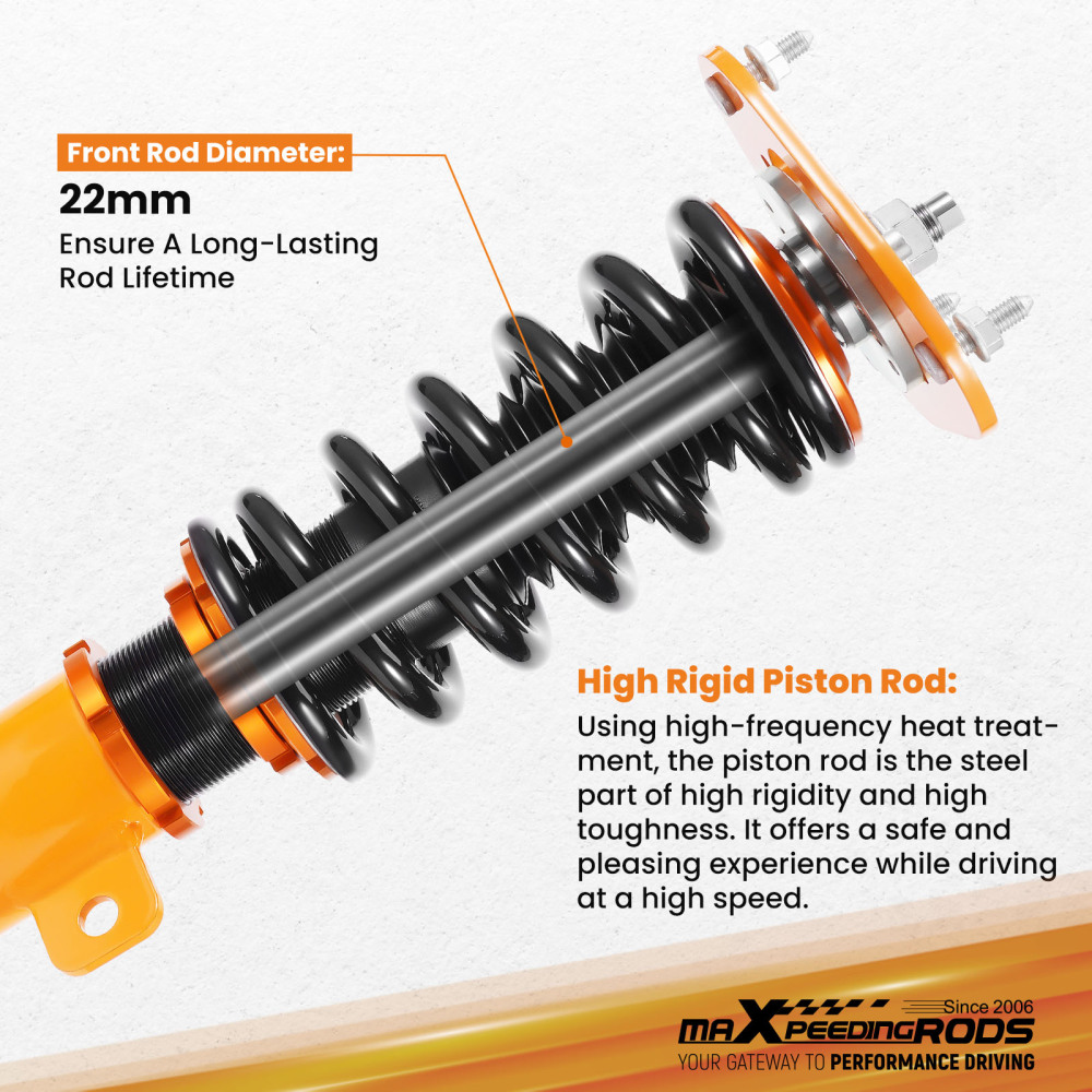 Racing Coilovers Kits compatible for Toyota Corolla 09-17 E140 Adj Height Suspension Shocks Lowering Kit