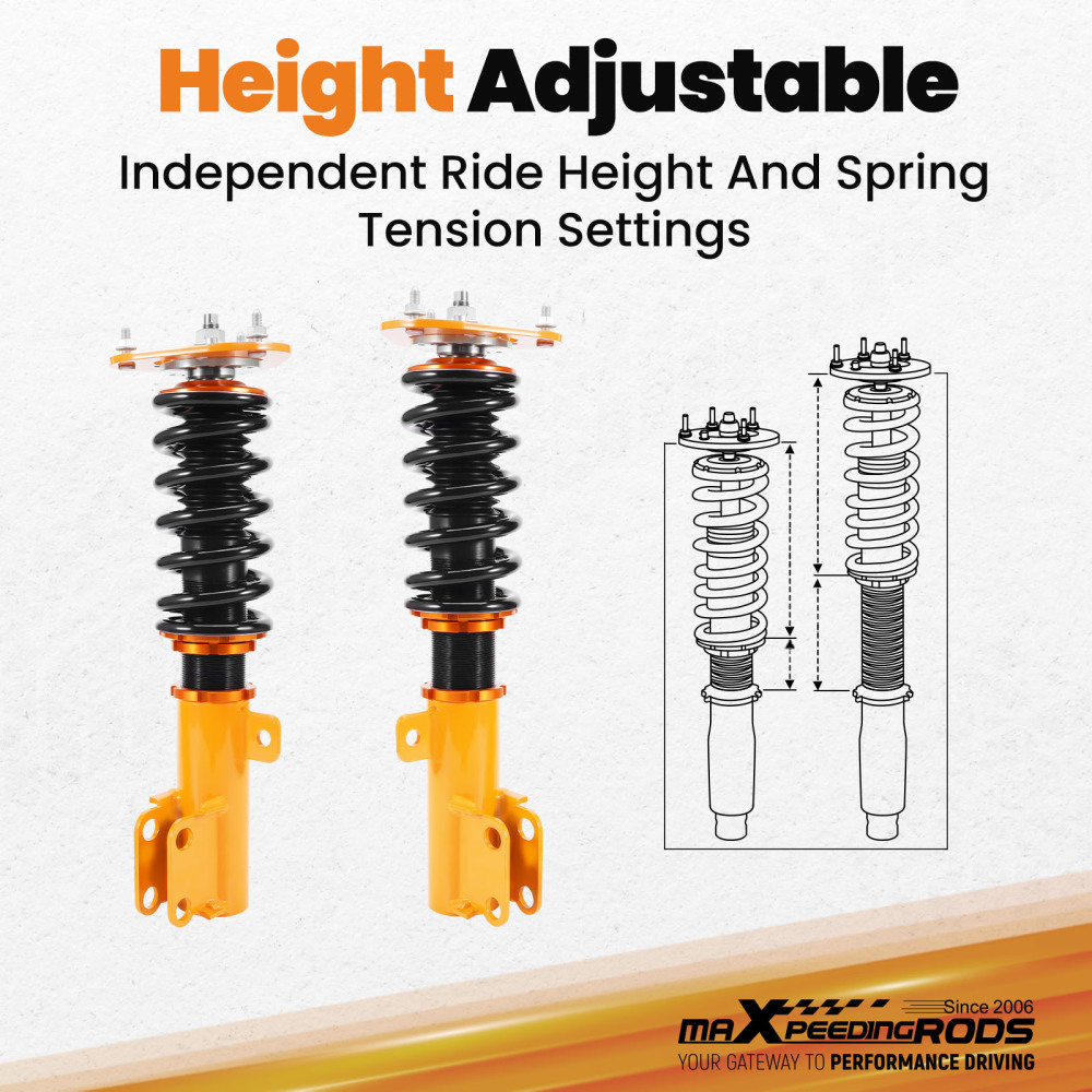 Racing Coilovers Kits compatible for Toyota Corolla 09-17 E140 Adj Height Suspension Shocks Lowering Kit