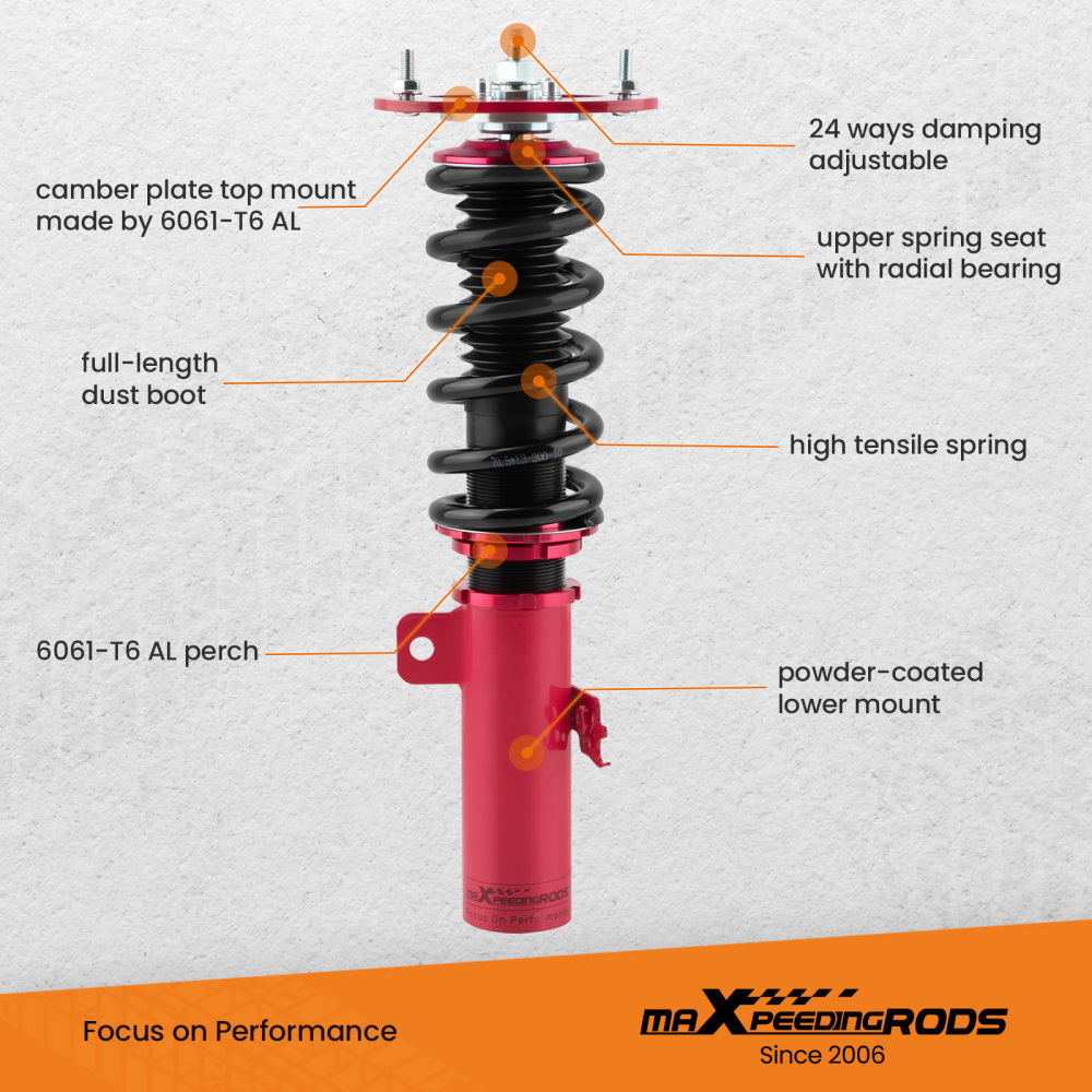 24 Damping Levels Coilover compatible for Toyota Corolla E140 E160 E170 ZRE142L LE ZRE172L