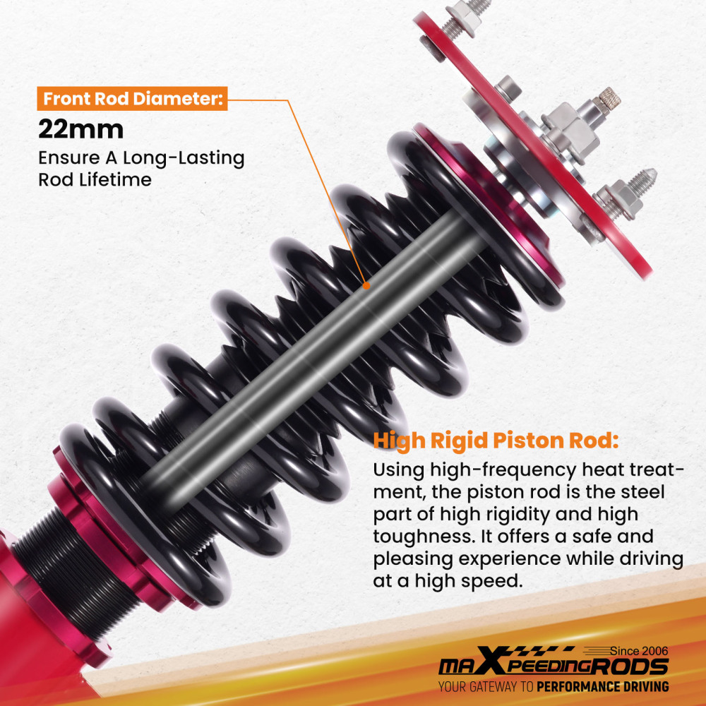 Full Coilovers 24 Way Damper Adjustable Shocks compatible for Toyota Corolla Sedan 09-18