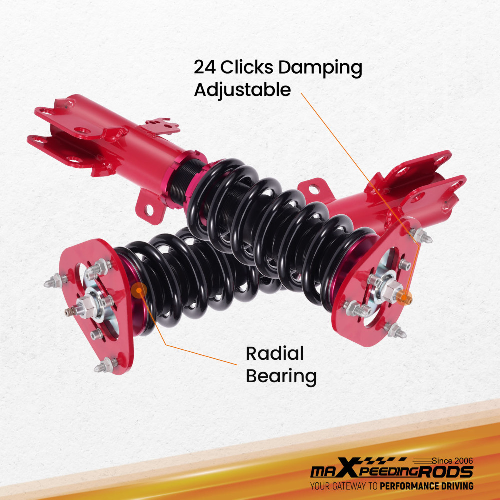 Full Coilovers 24 Way Damper Adjustable Shocks compatible for Toyota Corolla Sedan 09-18