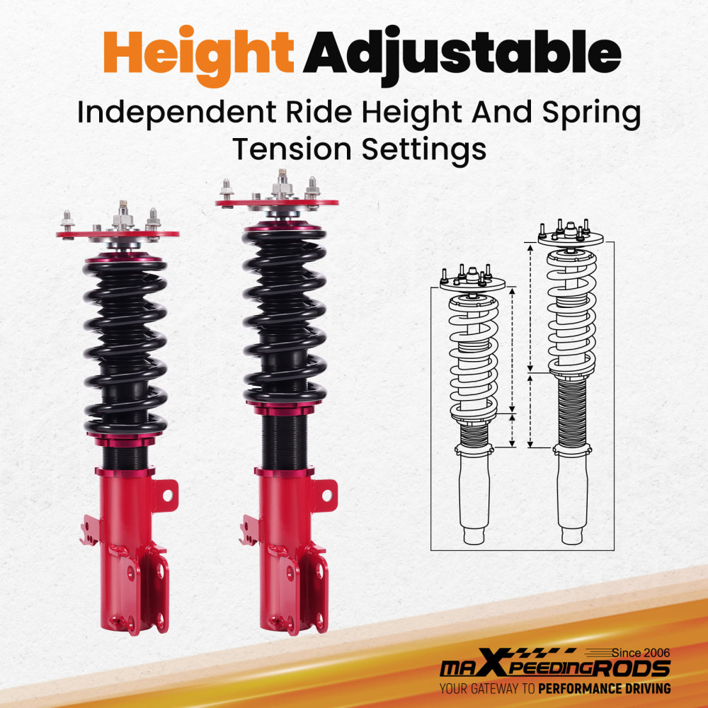 Full Coilovers 24 Way Damper Adjustable Shocks compatible for Toyota Corolla Sedan 09-18
