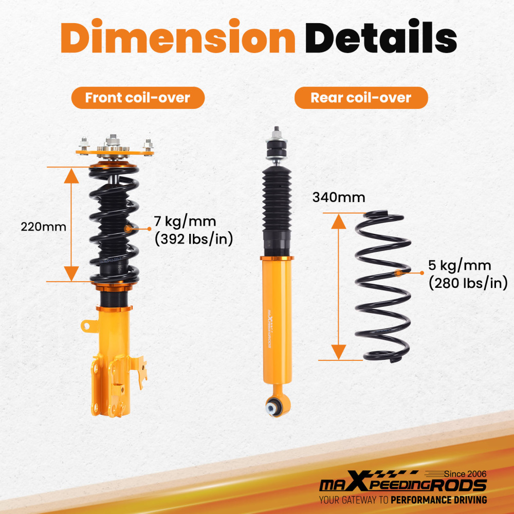 Adjustable Coilover Shocks Struts Kit compatible for Scion iM 15-16 compatible for Corolla iM 17-18