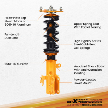 Adjustable Coilovers Suspension Kit compatible for Scion iM 2016 / Compatible for Corolla iM 2017-18