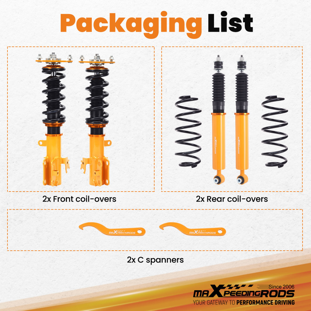 Adjustable Coilovers Suspension Kit compatible for Scion iM 2016 / Compatible for Corolla iM 2017-18