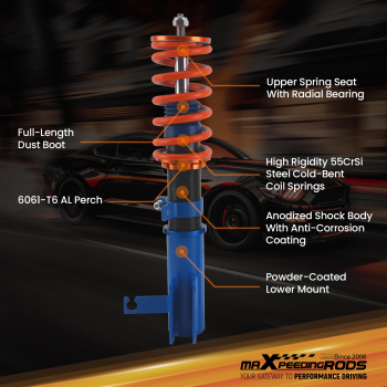 24 Way Damping Adjustable Coilovers Lowering Kit compatible for Chevrolet Chevy Cruze 09-15