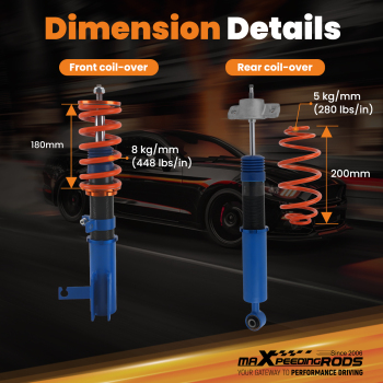 24 Way Damping Adjustable Coilovers Lowering Kit compatible for Chevrolet Chevy Cruze 09-15