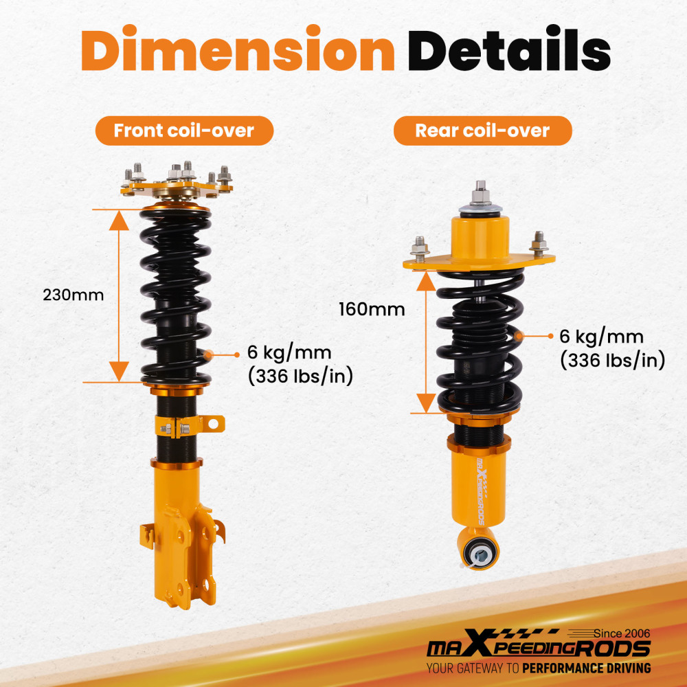 Coilovers compatible for HONDA CRV CR-V 2007-2011 Struts Adj. Height Suspension Spring Kit