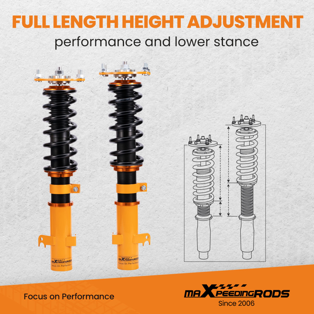Front Rear Coilover Shock Absorber Set O/S compatible for Honda CRV CR-V 2007-Onwards New lowering kit