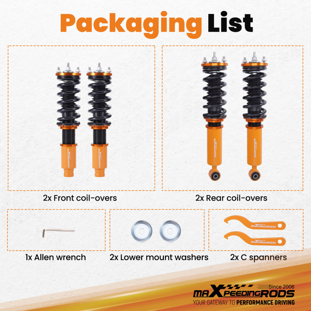1996 - 2001 compatible for Honda CR-V Adjustable Damper Shock Absorber Racing Strut Coilovers Lowering Kit