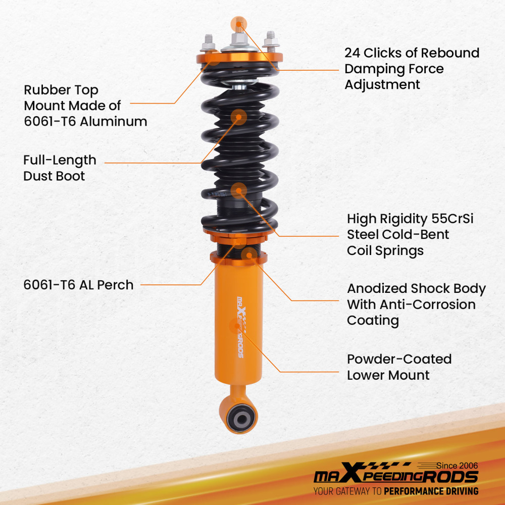 Kit ammortizzatori per auto Anteriore e Posteriore compatibile per Honda CR-V 1996-2001 RD1-RD3 FWDAWD Lowering Kit