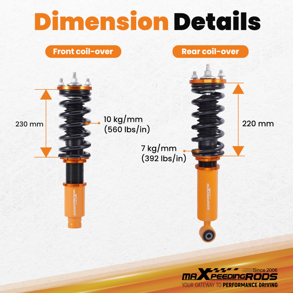 Kit ammortizzatori per auto Anteriore e Posteriore compatibile per Honda CR-V 1996-2001 RD1-RD3 FWDAWD Lowering Kit