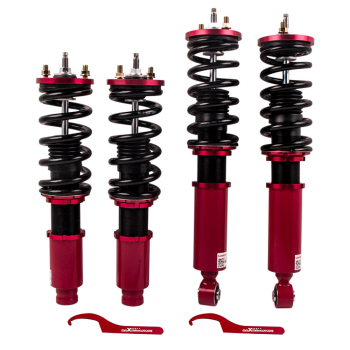 Adj. Damper Full Set compatible for HONDA CR-V 1996-2001 Coilover Absorber Kit Red lowering kit