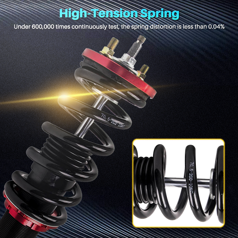 Adj. Damper Full Set compatible for HONDA CR-V 1996-2001 Coilover Absorber Kit Red lowering kit