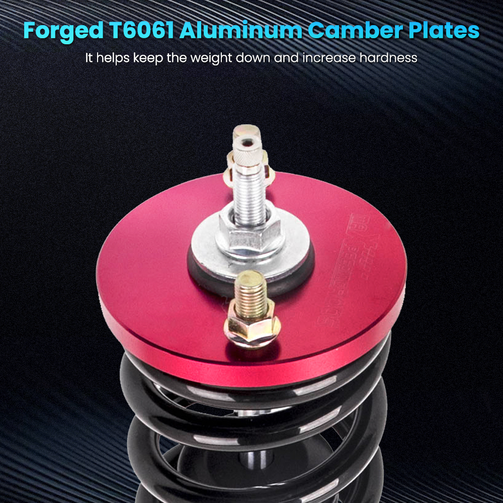 Adj. Damper Full Set compatible for HONDA CR-V 1996-2001 Coilover Absorber Kit Red lowering kit