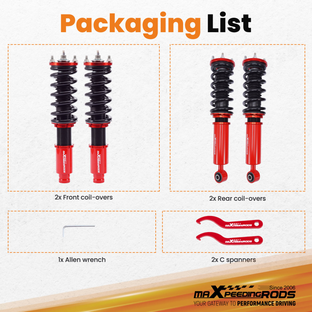 Kit ammortizzatori per auto Anteriore e Posteriore compatibile per Honda CR-V Absorber Struts Lowering Kit