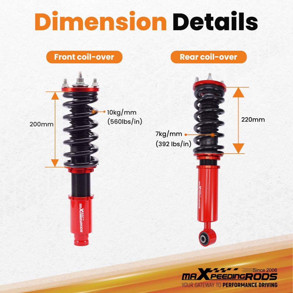 Kit ammortizzatori per auto Anteriore e Posteriore compatibile per Honda CR-V Absorber Struts Lowering Kit