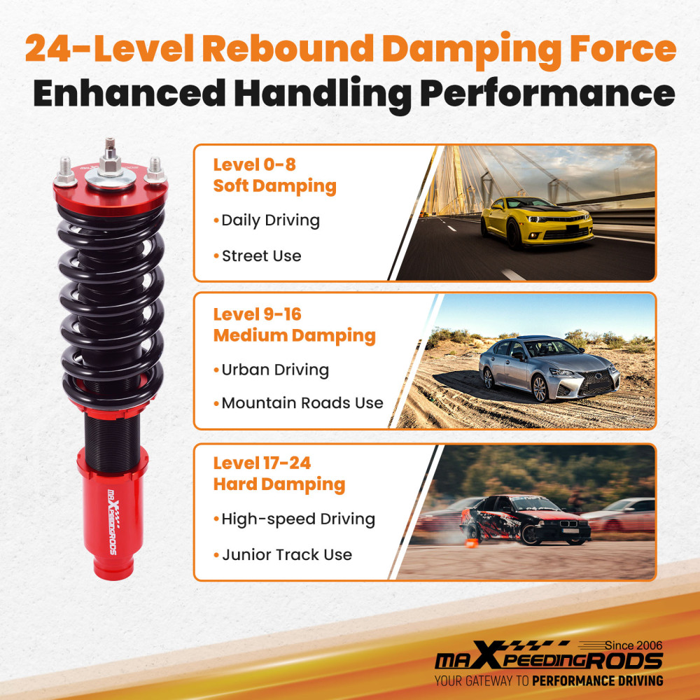 Kit ammortizzatori per auto Anteriore e Posteriore compatibile per Honda CR-V Absorber Struts Lowering Kit