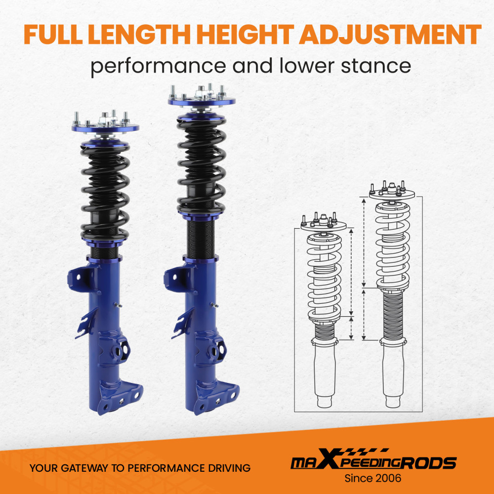 Coilover Shock Absorber Struts Height Adjustable Kit 1998 compatible for BMW E36 3 Series Lowering Kit