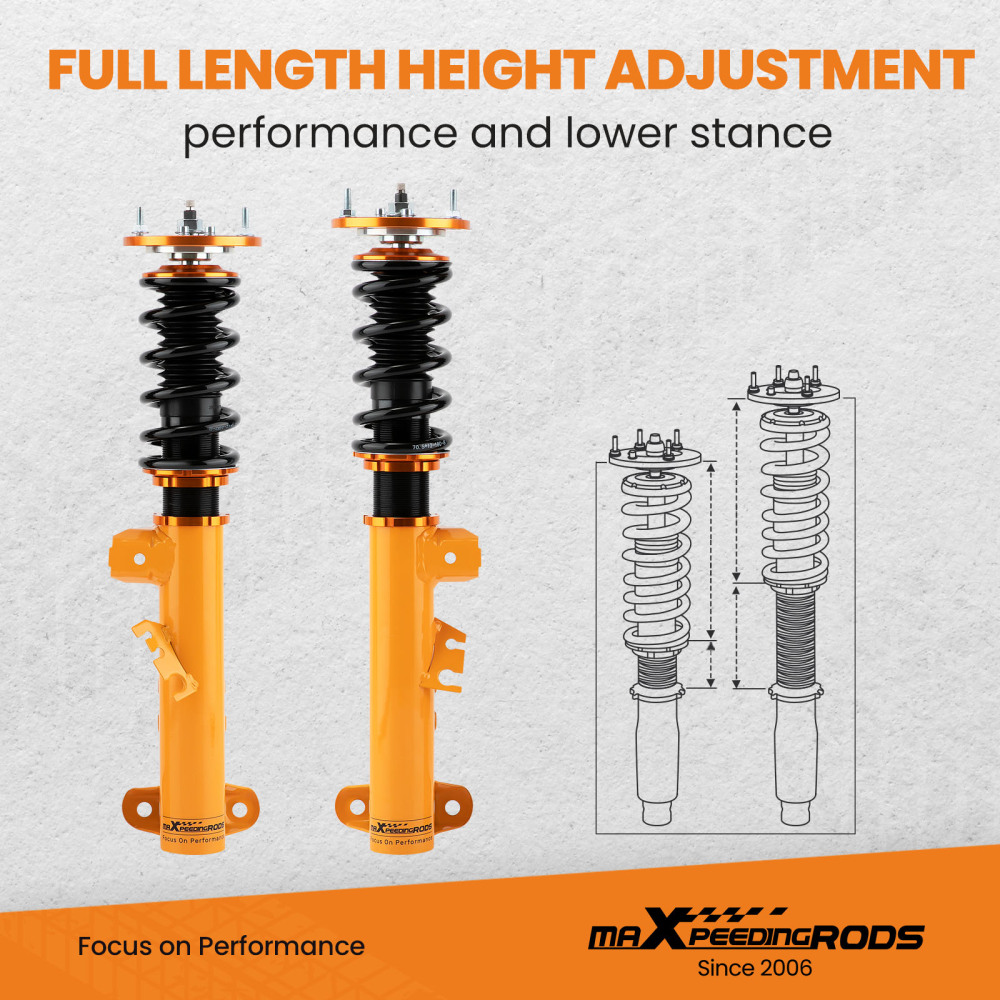 Maxpeedingrods Shock Absorbers Front and Rear Coilover Suspension Kit compatible for BMW 3-Series E36 1993-1998 lowering kit