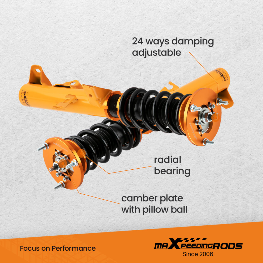 Maxpeedingrods Shock Absorbers Front and Rear Coilover Suspension Kit compatible for BMW 3-Series E36 1993-1998 lowering kit