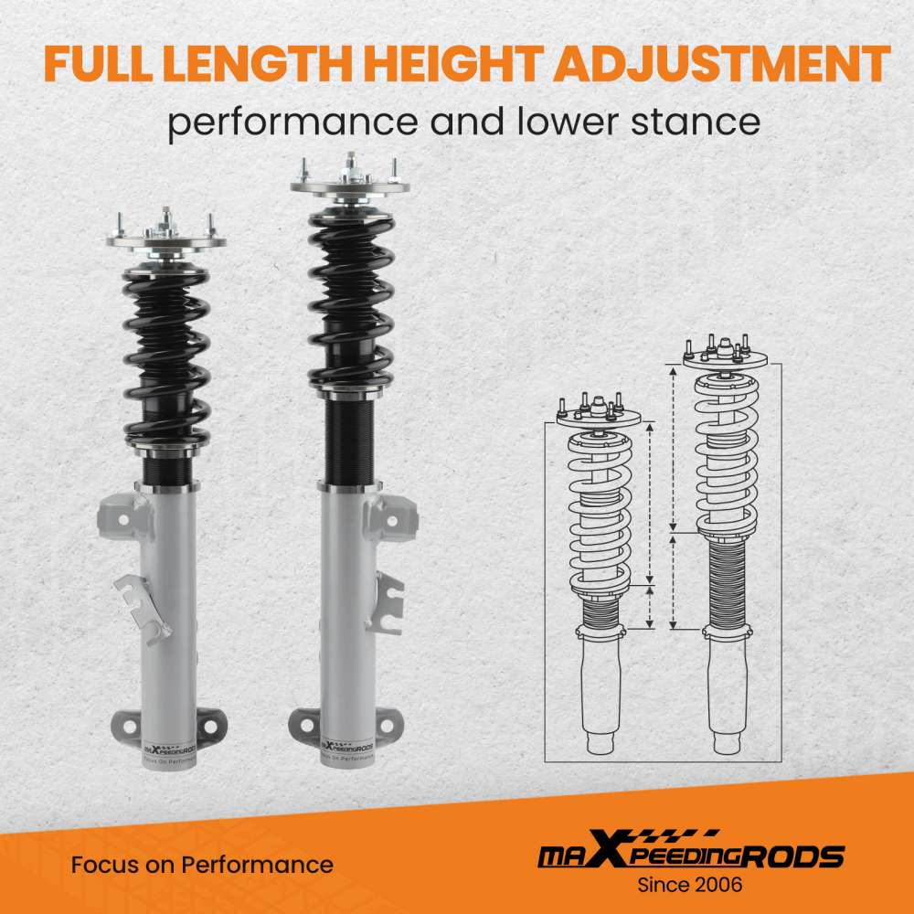 Compatible for BMW 3 Convertible (E36) 318i; 320i; 323i; 325i; 328i; (03/1993-04/1999) 4pcs 24 Damper Adjustable Suspension Coilovers Shock Absorber kits